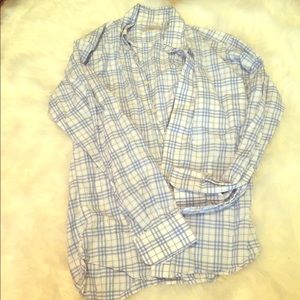Men’s small blue & white plaid AUTHENTIC Burberry